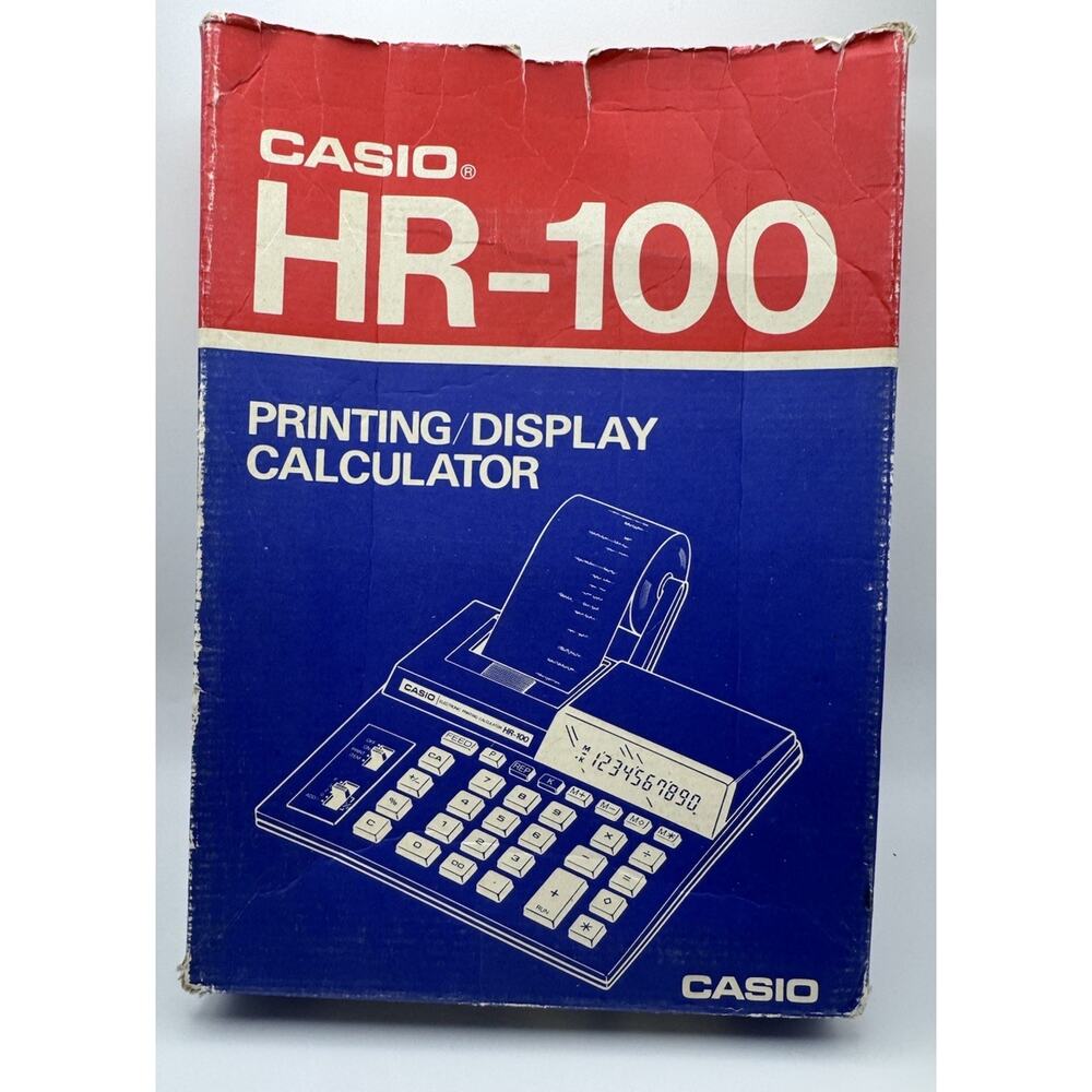 Vintage Casio HR-100 Printing Calculator. Works! With Box.